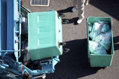 Photographic evidence of missed commercial rubbish collection at a business site